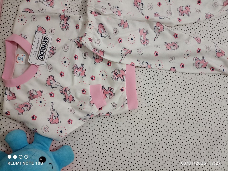 Pembe Baskılı Bebek Kız pijama Takımı - Görsel 4