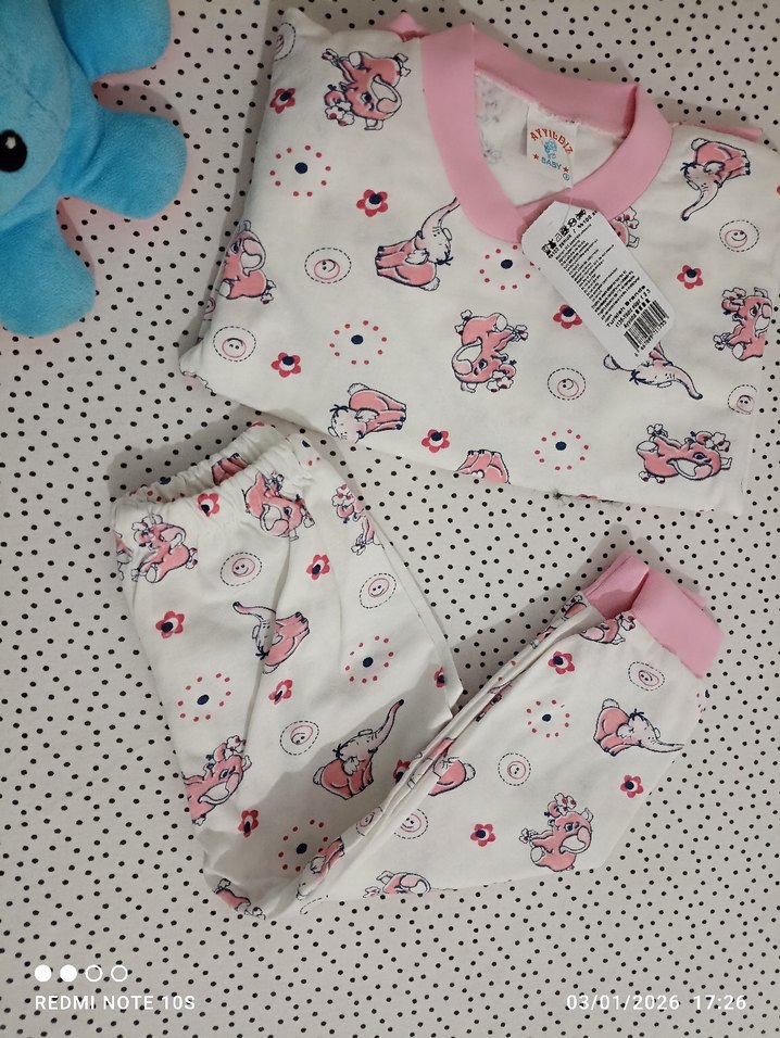 Pembe Baskılı Bebek Kız pijama Takımı - Görsel 2