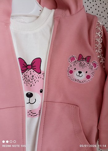 Pembe  Kız Bebek 3'lü Takım - Görsel 4