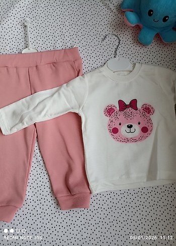 Pembe Kız Bebek Kapüşonlu Takım - Görsel 6