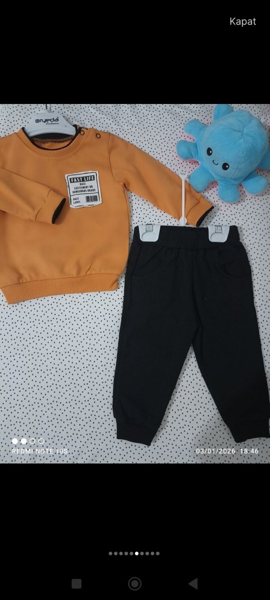 Baskılı Bebek Erkek Takımı ikili takım - Görsel 2