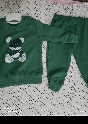 Uzun Kollu Yeşil Erkek Bebek Takımı Ayıcık Desenli - Görsel 10