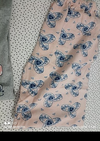 Gri Baskılı kız çocuk Kısa Kollu  Pijama Takımı - Görsel 4