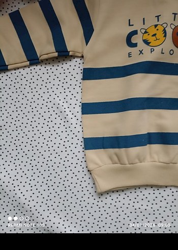 Mavi Çizgili Uzun Kollu Erkek Bebek Takım - Görsel 4