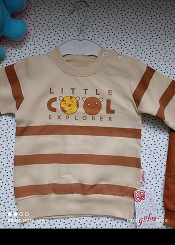 Uzun Kollu Kahverengi Erkek Bebek Takımı - Görsel 2