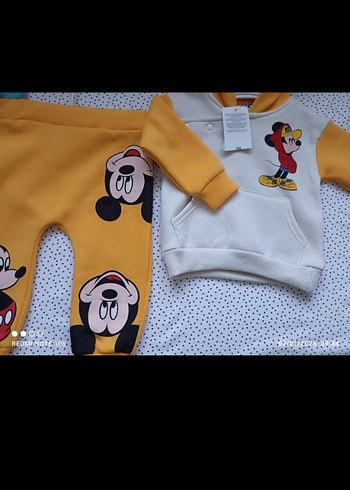 Renkli Baskılı Erkek Bebek Kapüşonlu Takım - Görsel 3