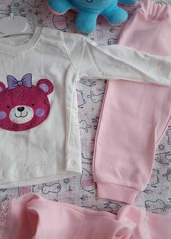Pembe Bebek Kız Takımı, Fermuarlı, Uzun Kollu üçlü takım - Görsel 7