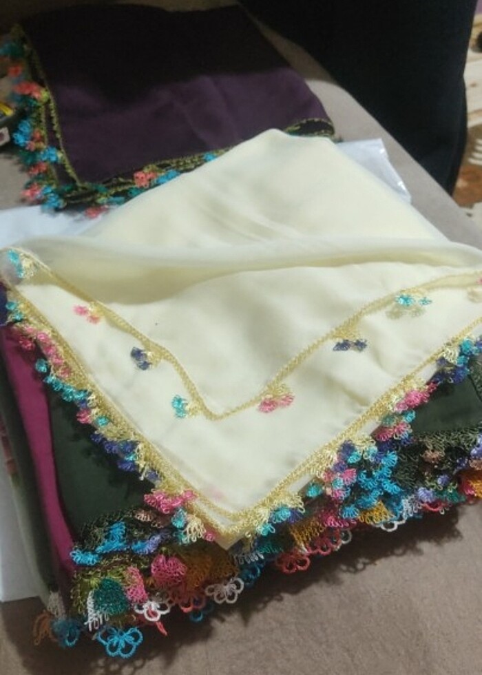 İğne oyası eşarp  - Görsel 2