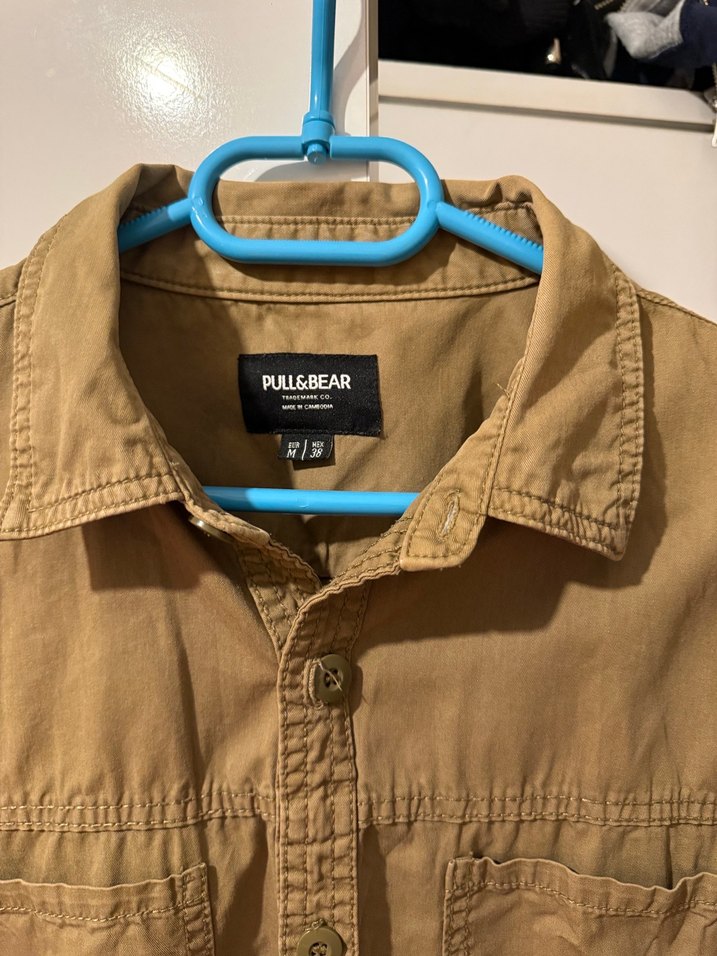 Askeri Renk  Erkek Gömlek Uzun Kollu Rahat Kesim - Görsel 3