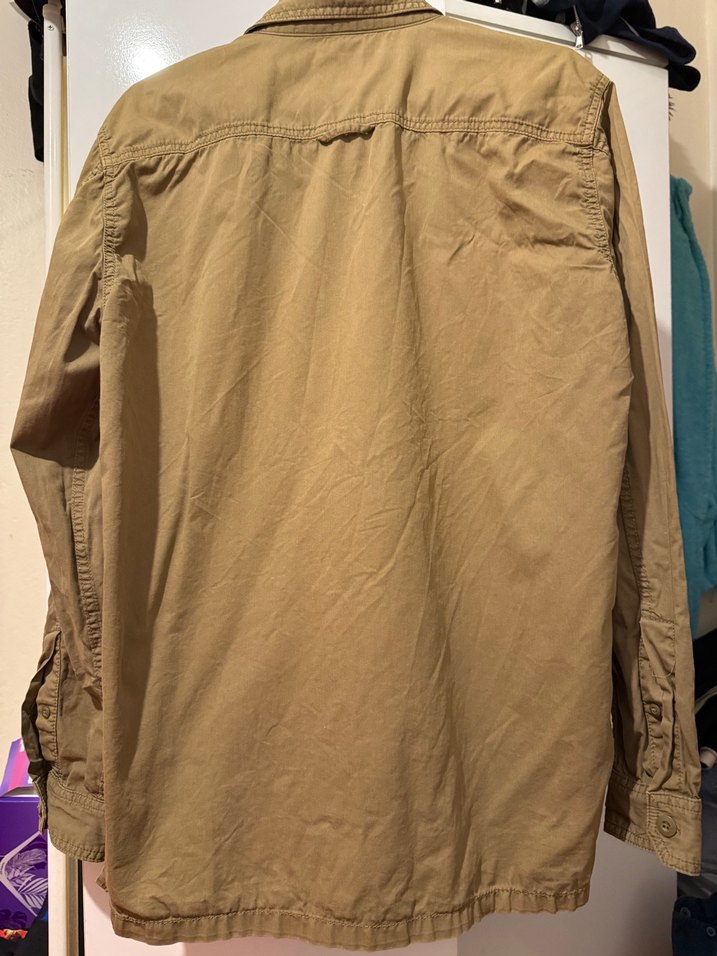 Askeri Renk  Erkek Gömlek Uzun Kollu Rahat Kesim - Görsel 5