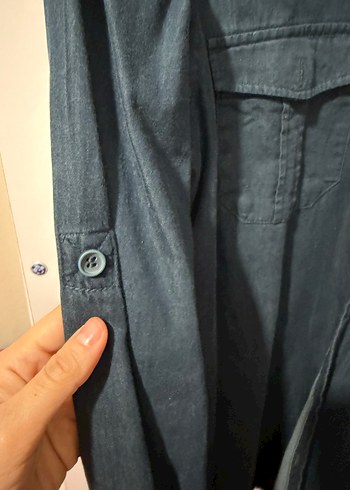 Koyu Yeşil Denim Erkek Gömlek - Görsel 2