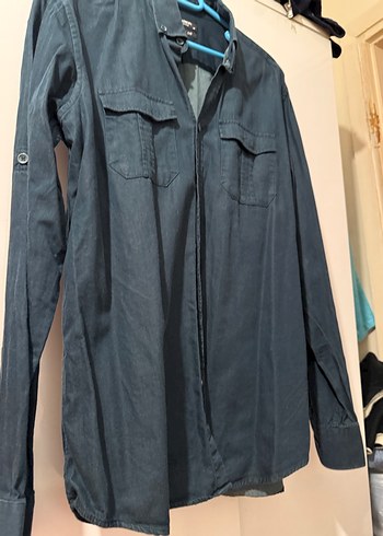 Koyu Yeşil Denim Erkek Gömlek - Görsel 4