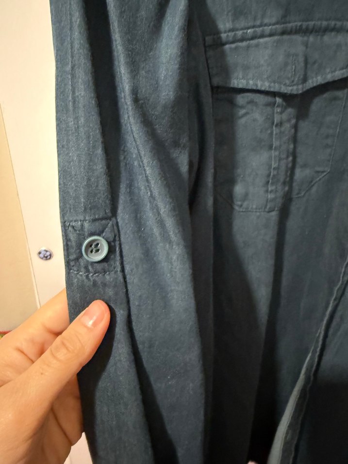 Koyu Yeşil Denim Erkek Gömlek - Görsel 2