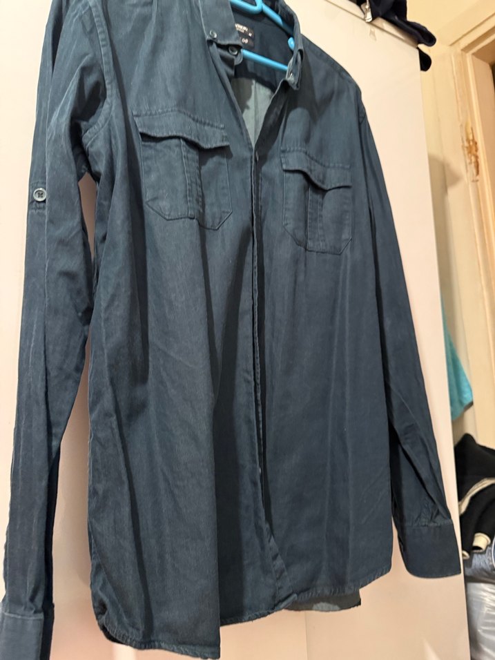 Koyu Yeşil Denim Erkek Gömlek - Görsel 4