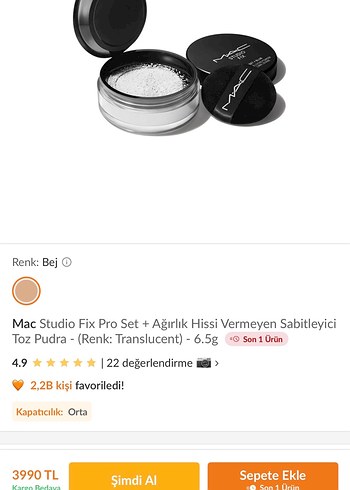 MAC Sheer Translucent Pudra Beyaz - Görsel 2