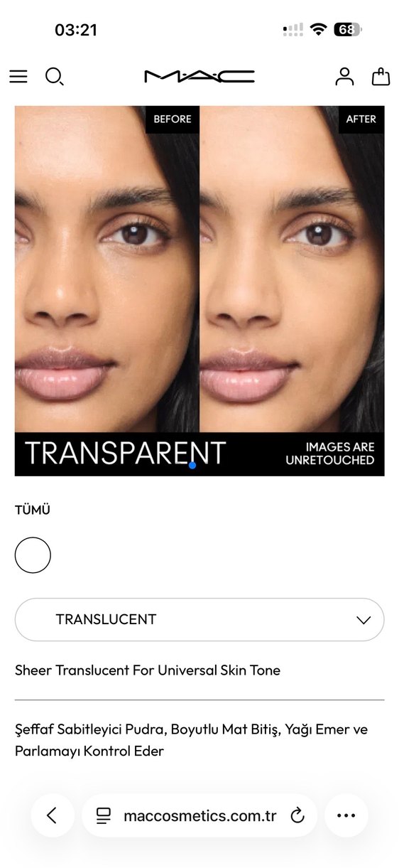 MAC Sheer Translucent Pudra Beyaz - Görsel 3