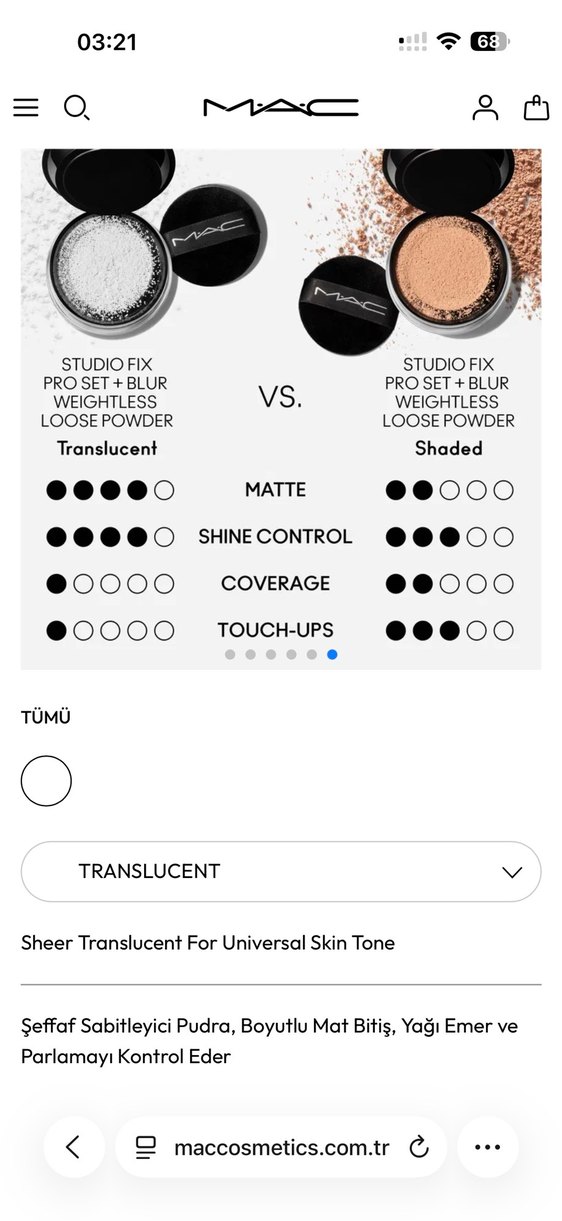 MAC Sheer Translucent Pudra Beyaz - Görsel 4