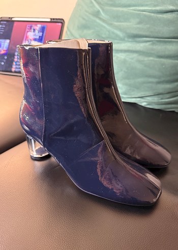 Parlak Mavi Cam Topuklu Kadın Bot ZARA 37 - Görsel 2
