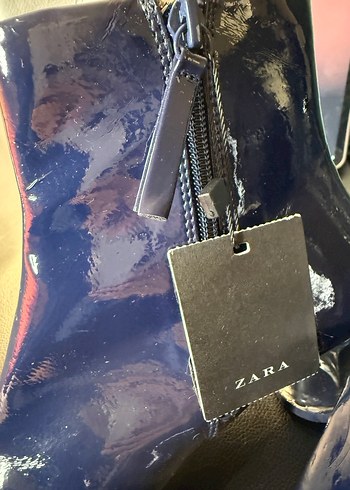 Parlak Mavi Cam Topuklu Kadın Bot ZARA 37 - Görsel 6