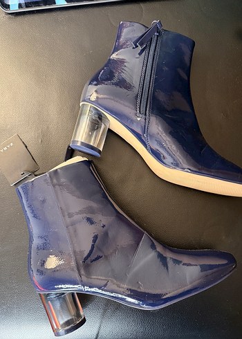 Parlak Mavi Cam Topuklu Kadın Bot ZARA 37 - Görsel 5