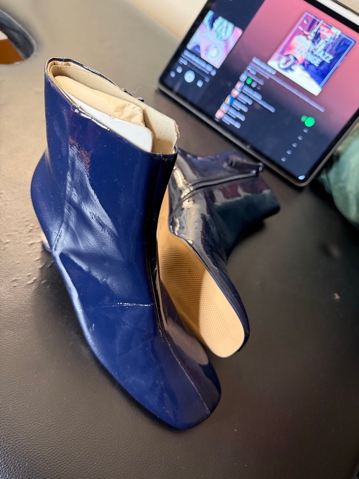 Parlak Mavi Cam Topuklu Kadın Bot ZARA 37 - Görsel 3