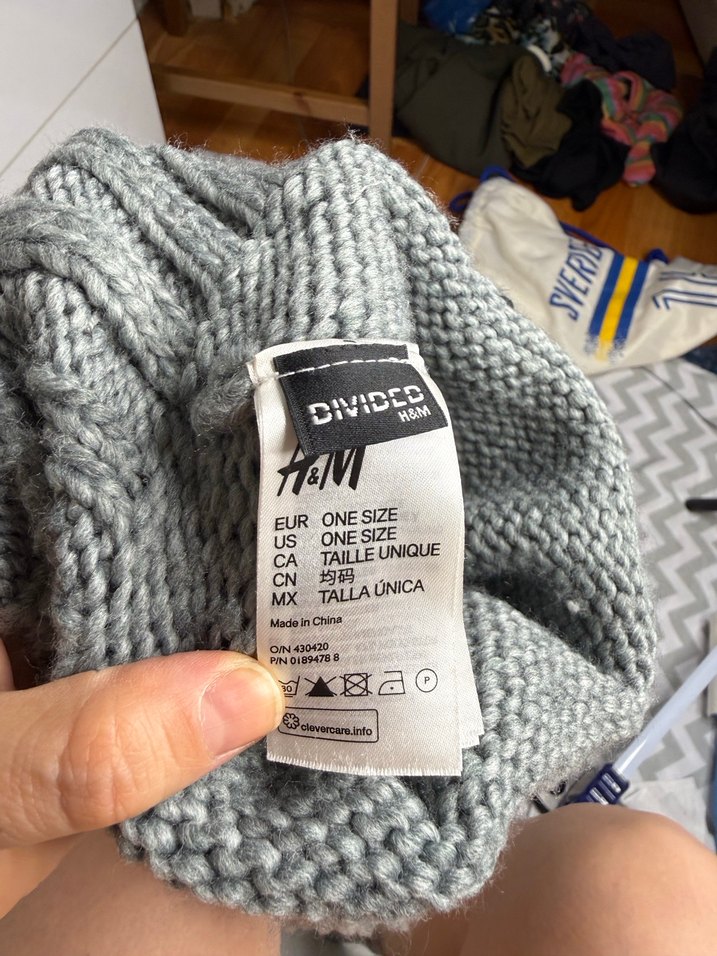 Gri Örgü Kadın Bere İki Ponponlu - Görsel 3