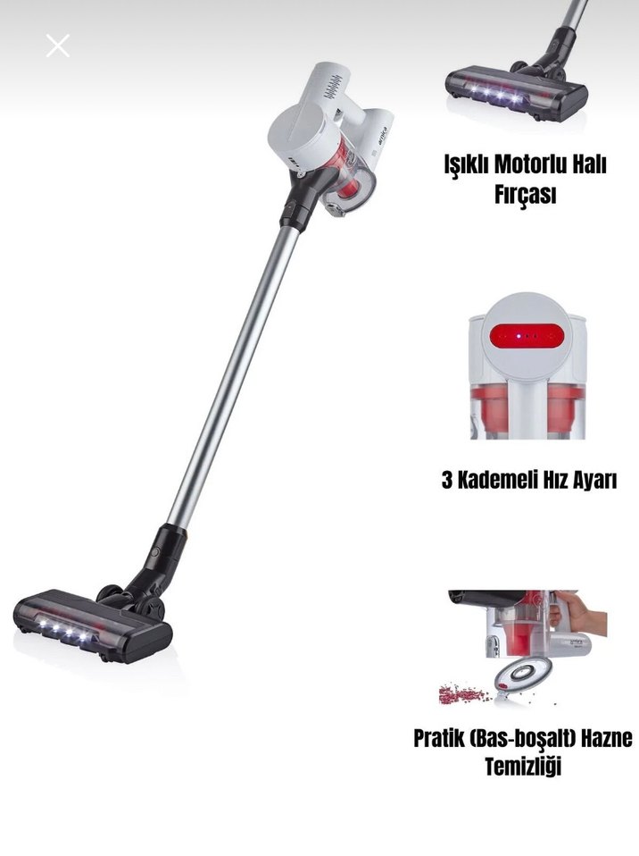 Gri Kablosuz Dik Süpürge - Görsel 4