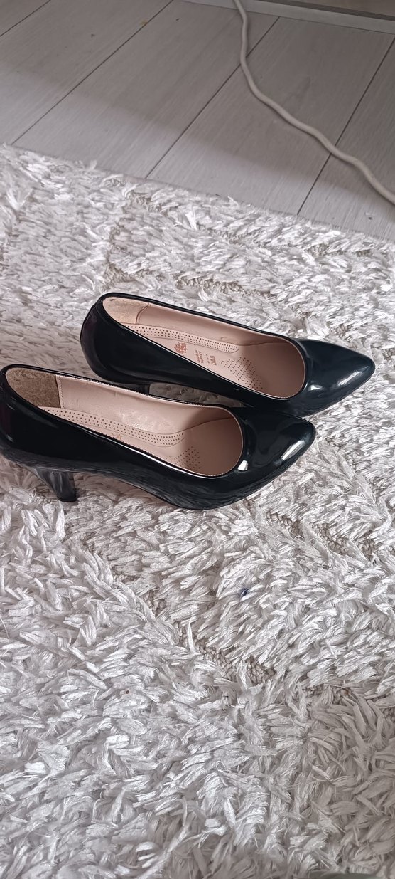 Siyah Rugan Stiletto  Kadın Ayakkabı - Görsel 2