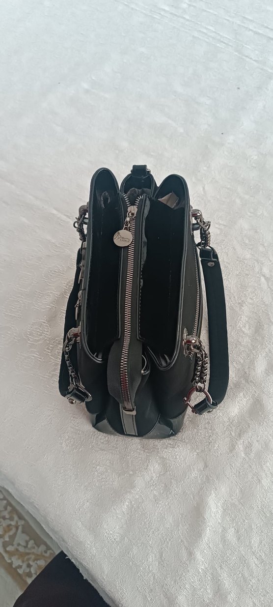 Siyah Deri detaylı  Kabartmalı Klasik Kadın Çanta - Görsel 5