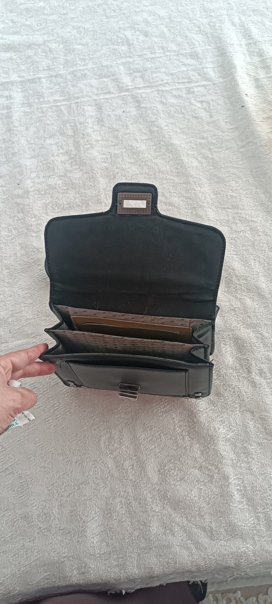 Gri Deri Rock Punk Tokalı Çanta - Görsel 3