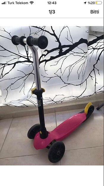 Decathlon pembe scooter