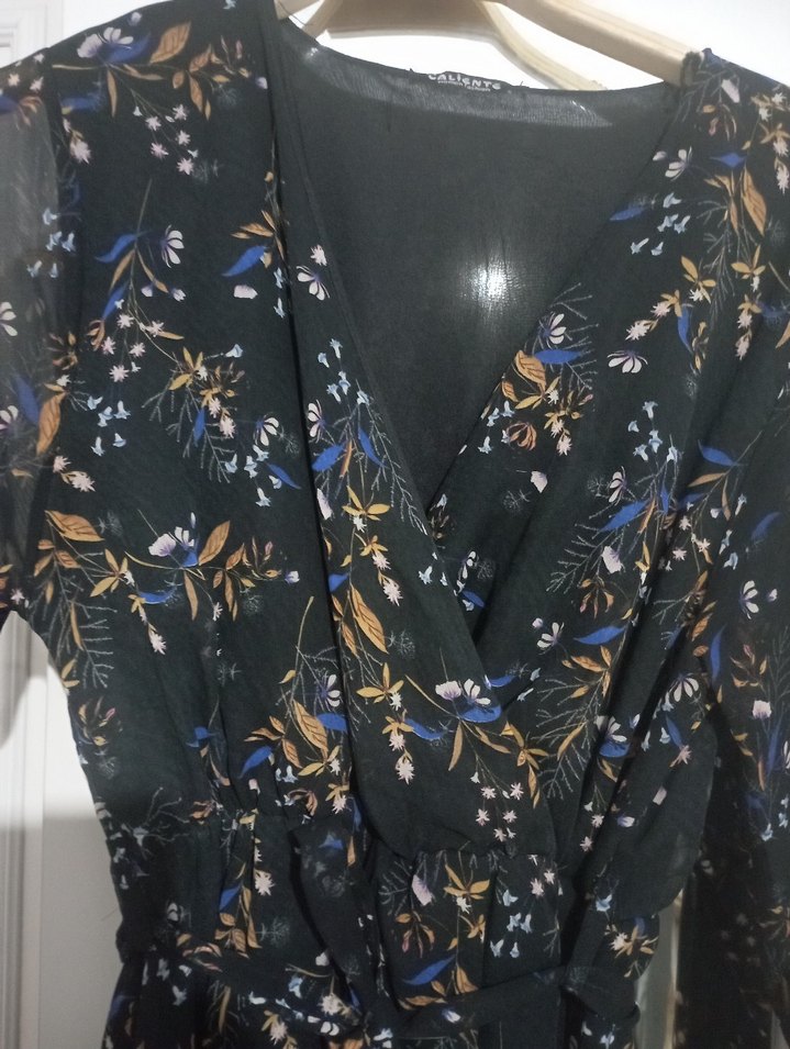 Uzun Kollu Siyah Desenli Bohem Elbise marka temsilidir - Görsel 3