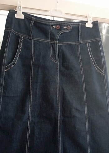 Ahsen Kadın Lacivert Kot Etek sayılı giyildi 44 beden - Görsel 3