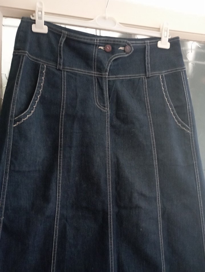Ahsen Kadın Lacivert Kot Etek sayılı giyildi 44 beden - Görsel 3