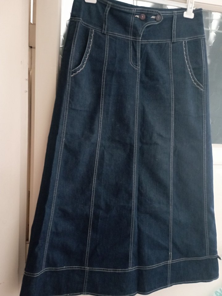 Ahsen Kadın Lacivert Kot Etek sayılı giyildi 44 beden - Görsel 2
