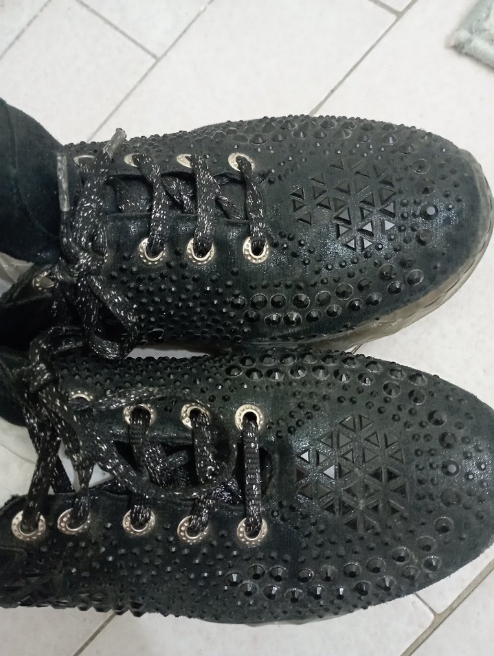 Yüksek Topuklu parlak taşlı Spor Ayakkabı - Görsel 2