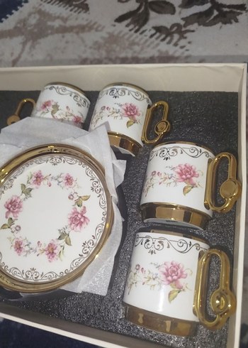 Diger Beyaz Çiçek Desenli Klasik Fincan Takımı - Görsel 6