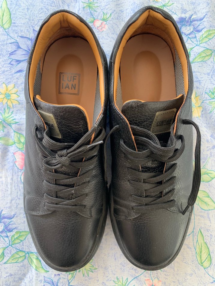 Lufian Siyah Deri Bağcıklı Erkek Günlük Ayakkabı - Görsel 3