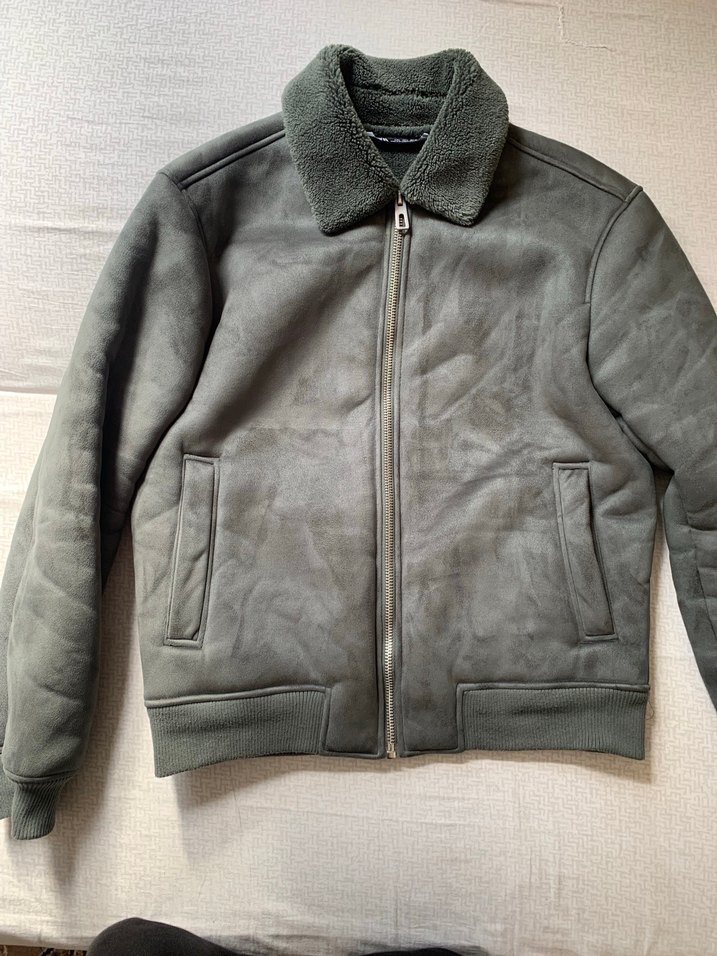 Zara Süet içi yünlü mont - Görsel 4