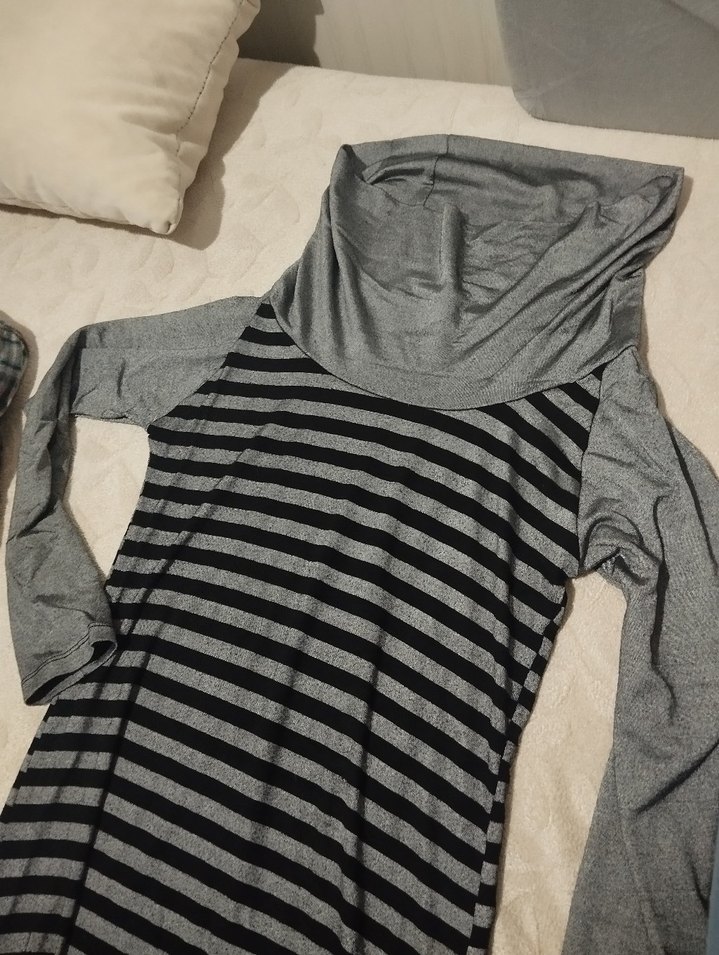 Gri Uzun Kollu Tunik - Görsel 3