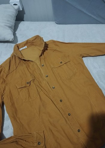 Düğmeli Kadın Süet Gömlek - Görsel 3