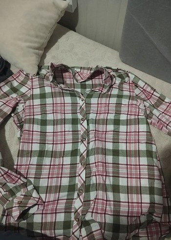 Kadın Çok Renkli Pamuklu Düğmeli Gömlek - Görsel 2