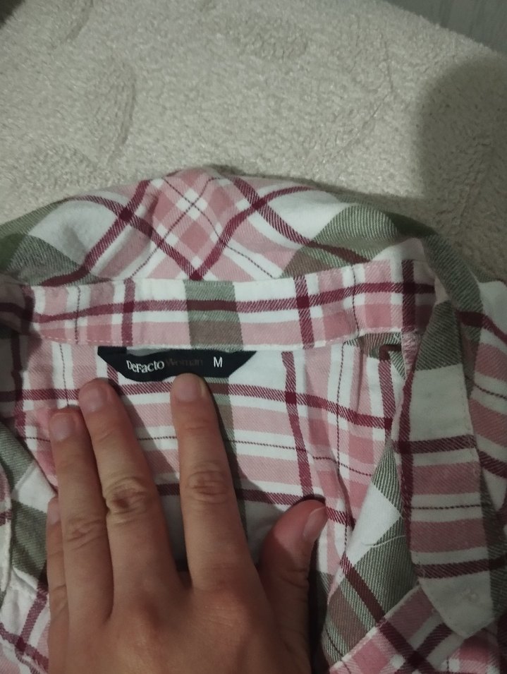 Kadın Çok Renkli Pamuklu Düğmeli Gömlek - Görsel 3