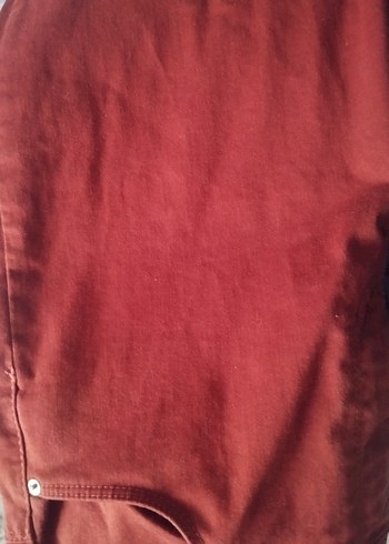 Kadın Kırmızı Düğmeli kot Pantolon - Görsel 2