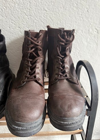 Kahverengi Kamuflaj Desenli Deri Erkek Bot - Görsel 2