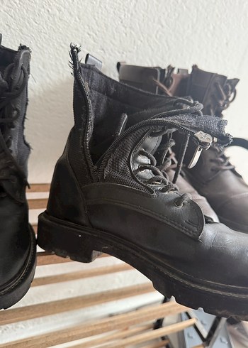 Kahverengi Kamuflaj Desenli Deri Erkek Bot - Görsel 3