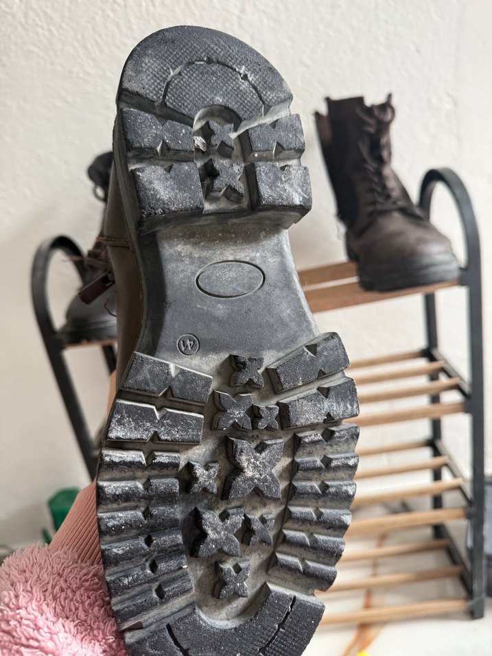 Kahverengi Kamuflaj Desenli Deri Erkek Bot - Görsel 5