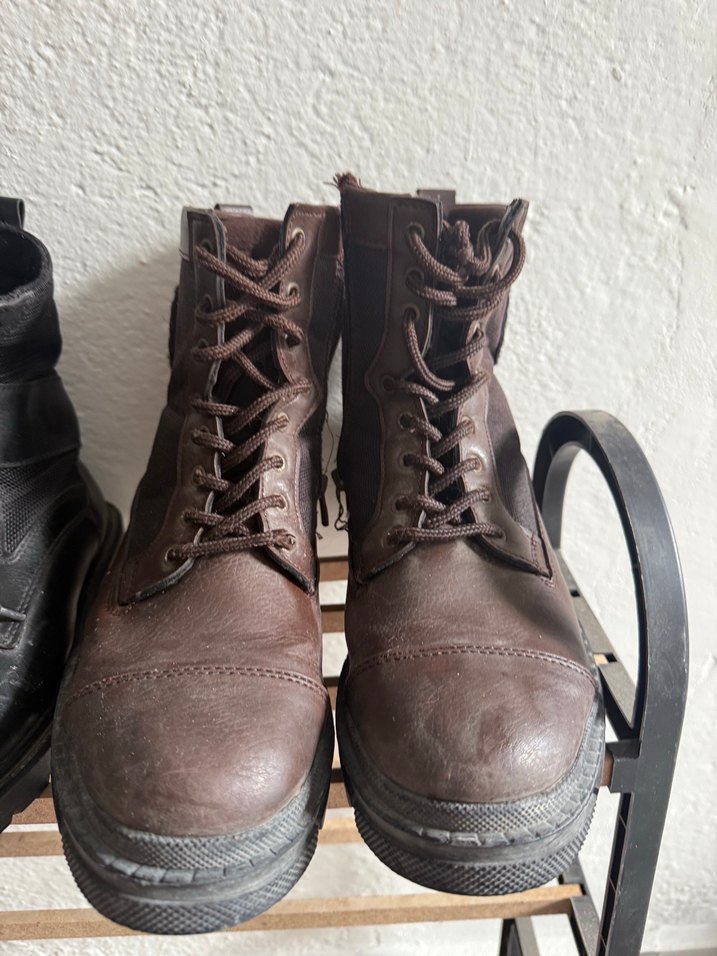 Kahverengi Kamuflaj Desenli Deri Erkek Bot - Görsel 2