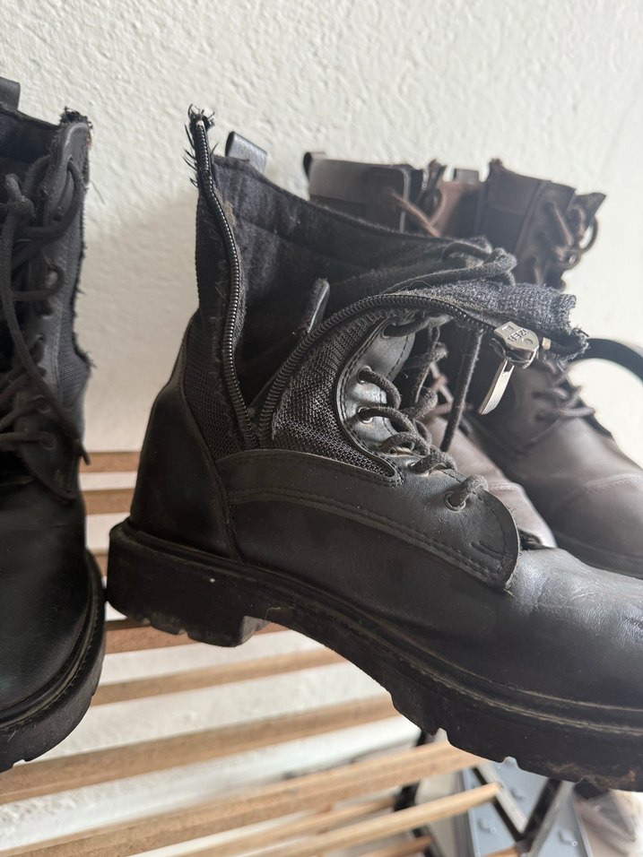 Kahverengi Kamuflaj Desenli Deri Erkek Bot - Görsel 3