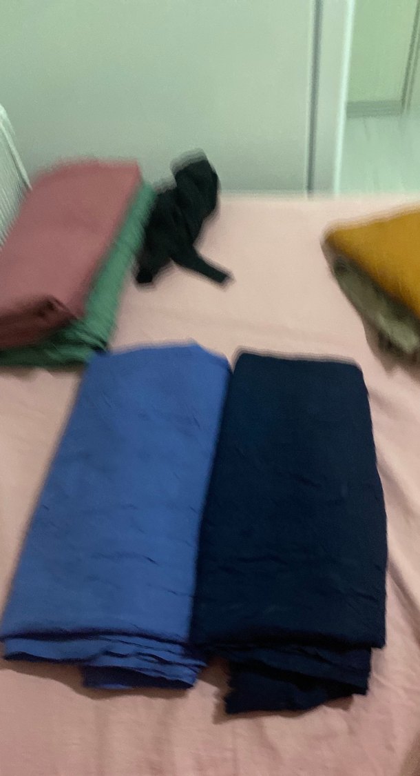 Kadın Mavi Keten Pilili Şal - Görsel 3